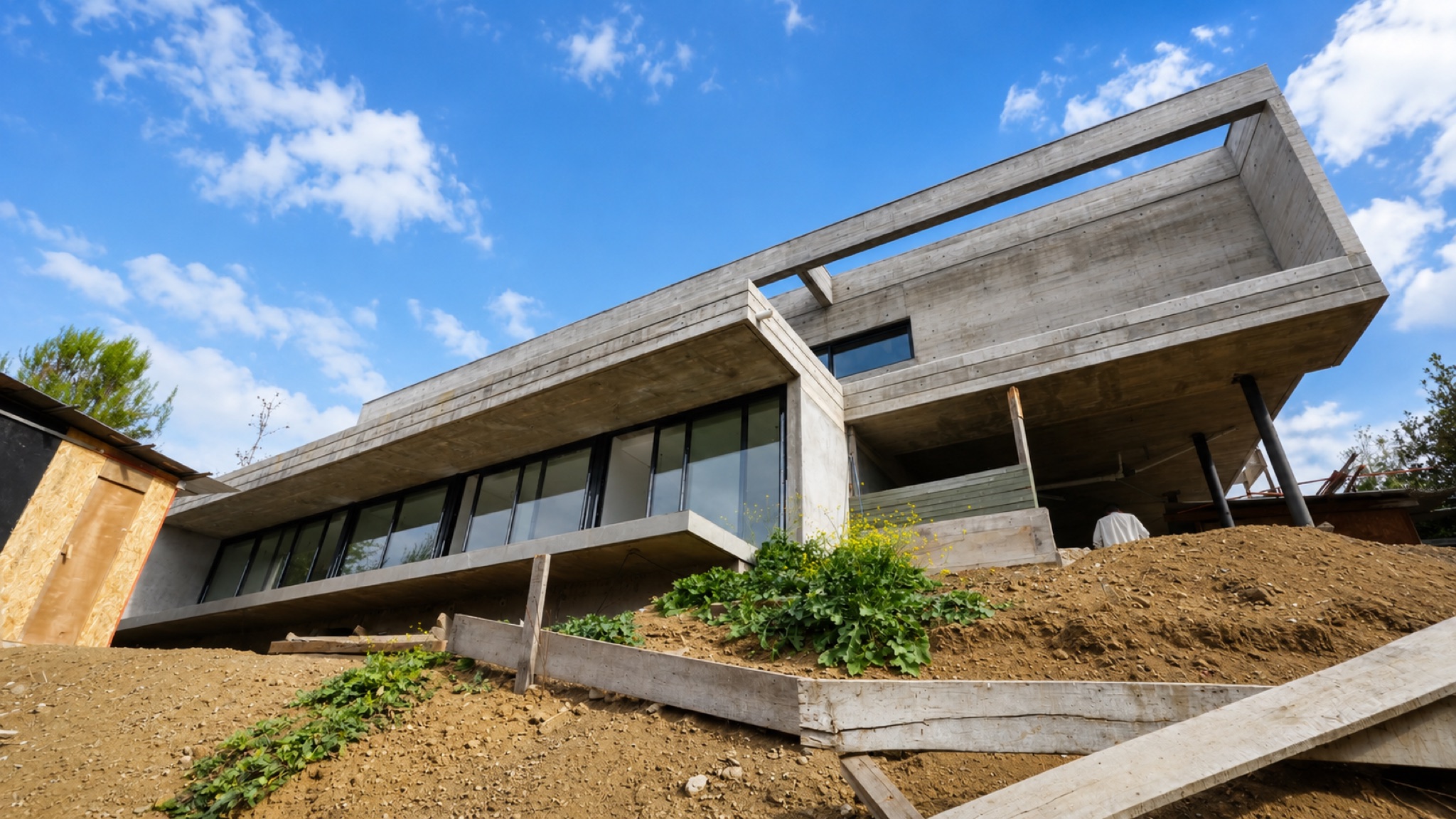 Casa contemporánea de hormigón con vista al valle · Manquecura, Lo Barnechea — miniatura 3